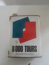 ancien bidon huile vide elf 8000 tours caltex