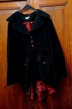 Deca De Vous A Nous/Beau/Manteau/Redingote 3/4/Laine/Noir/Gothique/Mode, 40/42  