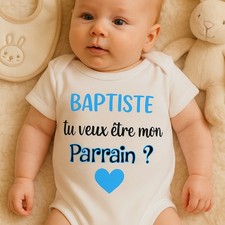 Body bébé ou tee-shirt personnalisable demande futur parrain