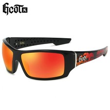 Lunettes De Soleil Courbees Style West Coast Hip Hop UV400 Polarisees Homme