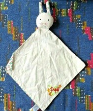 VP/ DOUDOU PLAT LAPIN PAPILI  COTON  ECRU CERISE VERT ROUGE PAPILLON ETAT NEUF