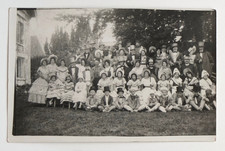 Groupe enfants adultes déguisés, costumes déguisements- Photo ancienne CPA RPPC