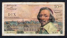 RARE BILLET 10 NOUVEAUX FRANCS