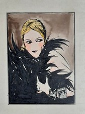 Dessin ancien portrait femme