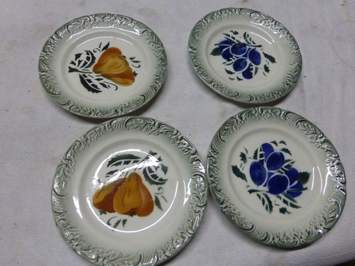 Lot assiettes barbotine fn - assiettes,