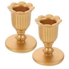  2 Pcs Chandelier Conique Doré Bougeoir Décoration Mariage Vintage