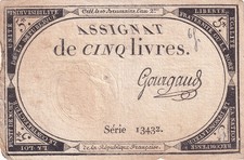 5 Livres - 10 Brumaire An II (31.10.1793) - Sign. Gourgaud  - Série 13432