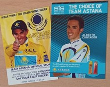 Cyclisme - 2 cartes Pub Alberto CONTADOR Team ASTANA Official Store