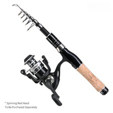 Canne à Pêche en Mer Télescopique Portable en Fibre de Carbone avec Anneaux d