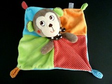 36. DOUDOU PLAT SIMBA NICOTOY SINGE MARRON ORANGE BLEU VERT ROUGE ECRU POIS TTBE