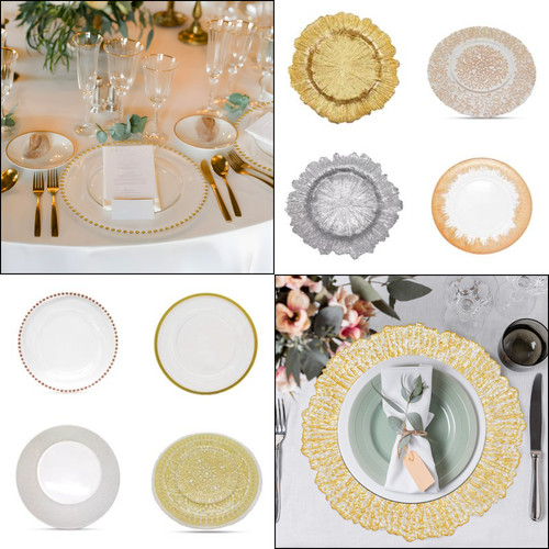 Assiettes porte plat verre - porte-plat, en