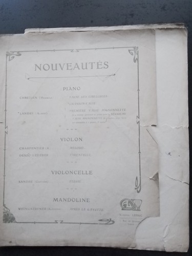 Partition ancienne piano - ancienne,