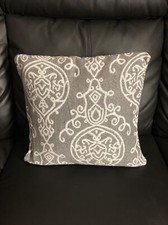 Housse de Coussin Tissé Gris et Blanc Fermeture glissière