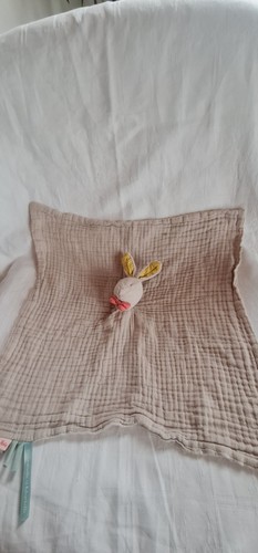 Doudou plat lapin gris lange - gris,