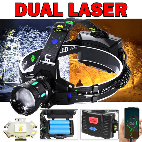Lampe frontale double laser