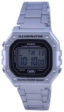 Casio Illuminator Alarm Chrono  Digital Acier Inoxydable W-218HD-1A Montre Homme