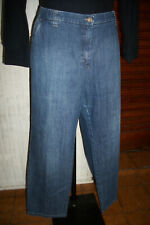 Pantalon jeans coton bleu délavé stretch BRAND 52D 54 26UK taille elastique PA10