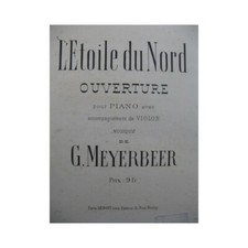 MEYERBEER G. L'étoile du Nord Ouverture Violon Piano ca1850