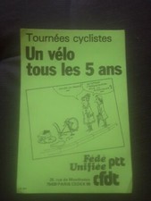 autocollant vintage politique syndicalisme CFDT PTT la poste un vélo 