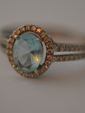 Bague argent 925 pierre bleu turquoise