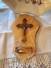 BENITIER VINTAGE  EN MARBRE  CRUCIFIX