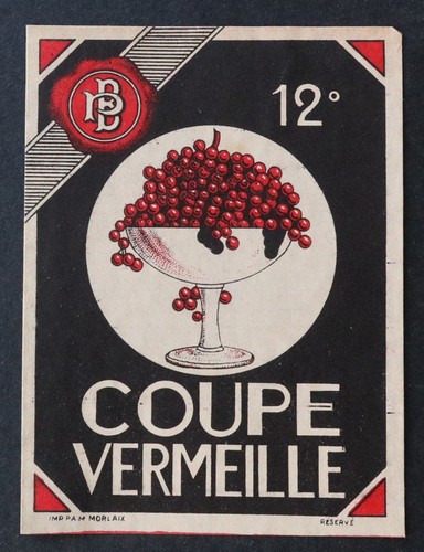 Ancienne étiquette vin - , coupe