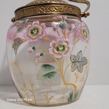 Seau A Biscuit Verre Émaillée Fleur Style Legras