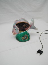 lampe poisson céramique style Vallauris vintage des années 50