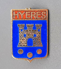 Insigne émail HYERES Var Ville Blason Héraldique miniature PIN  1960 ORIGINAL