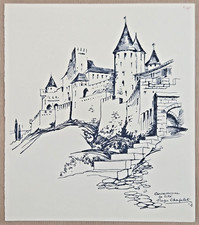 Estampe XXeme : Carcassonne -