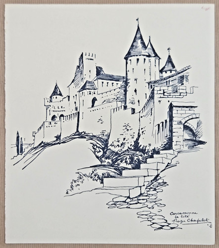 Estampe xxeme carcassonne - estampe,