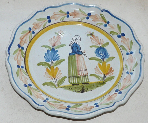 Quimper assiette ancienne - hr,