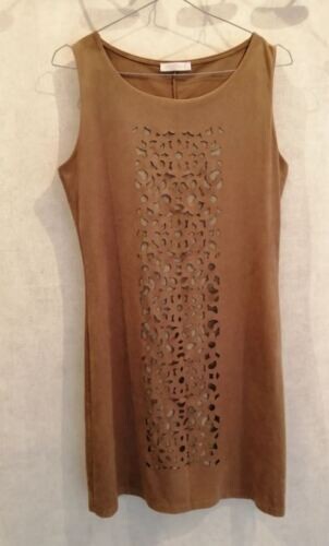 Robe marron imitation - , peau