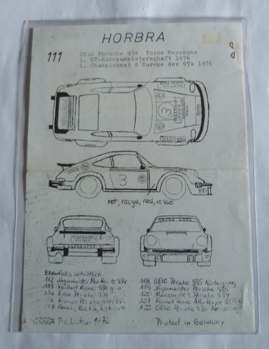 Horbra decals porsche 934 1976 - horbra,