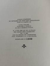 Livre Horlogerie - Joaillerie - PATEK PHILIPPE Très Rare Numéroté 1333/3000 1970