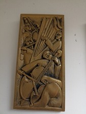 Bas-relief Art déco  'L'orchestre" d'après les frères Martel  9x18cm