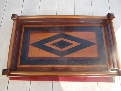 Plateau bois art deco - an,