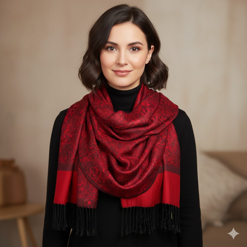 Echarpe pashmina soie laine - echarpe, et