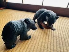 Lot de deux ours en bois