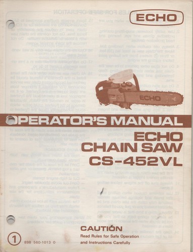 Echo chain saw - chain, operator"s