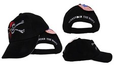 Jolly Roger Pirate Tête de Mort Croix OS Rouge Chapeau Surrender' Boots Noir