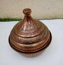 -AFRIQUE du NORD ANCIEN PLAT TAJINE ?  EN CUIVRE  OBJET ETHNIQUE