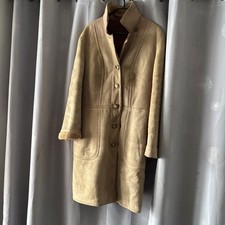 Manteau long vintage en peau