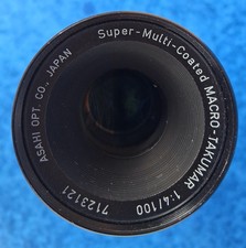 Objectif Asahi Pentax SMC Macro  Takumar 100/4  M 42. Bon état. Bouchons et étui