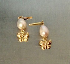 Or 18 Carats-Perles, Boucles