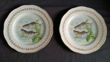 A1BC ⚠️VINTAGE SERVICE 7 ASSIETTES PORCELAINE DIGOIN N°11  DECORS POISSON ⚠️