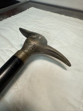 Canne Ancienne Dite Casse Tête Pommeau Oiseau En Bronze 