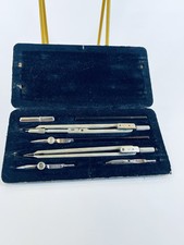 Compas Dessin Technique Étui Vintage En Cuir Noir 15 cm Outils Anciens Vintage