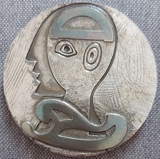 Médaille France par R.Bezombes, Banque corporative 1973 Code Binaire 87mm 