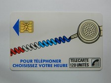 Télécarte RARE FOND BLANC POUR TÉLÉPHONER CHOISISSEZ VOTRE HEURE 120 Unités N°61